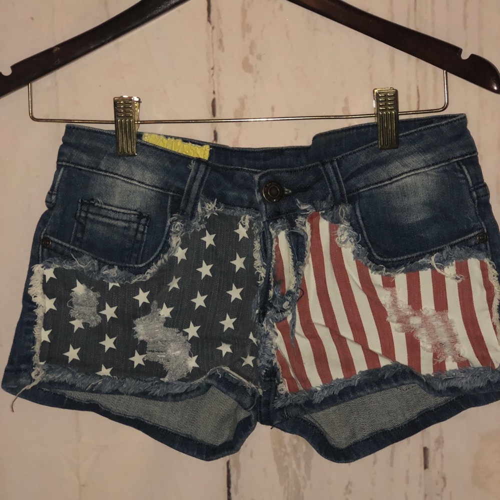 American flag distressed shorts Brand New!